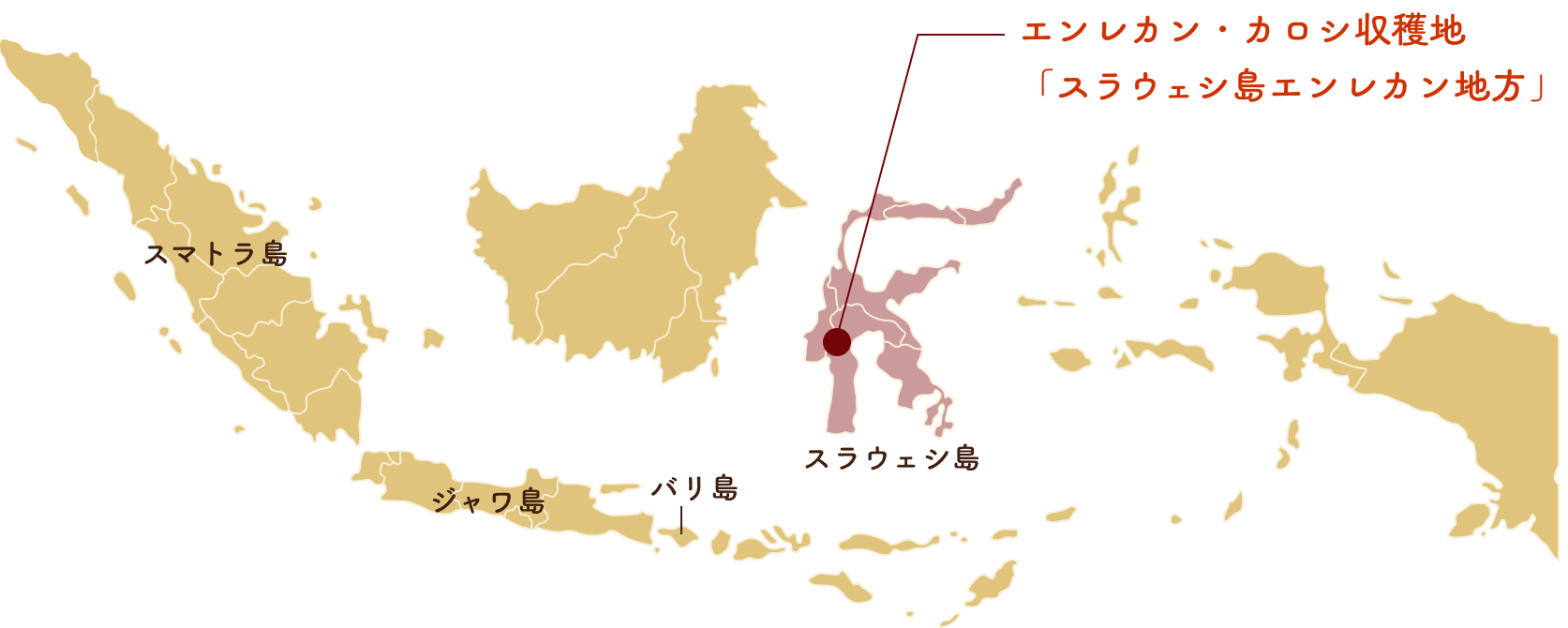 パリ スラウェシ島のエンレカン地方の場所を示した画像